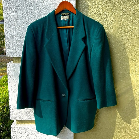 Vintage L.L. Bean Green Wool Blazer - Picture 1 of 8